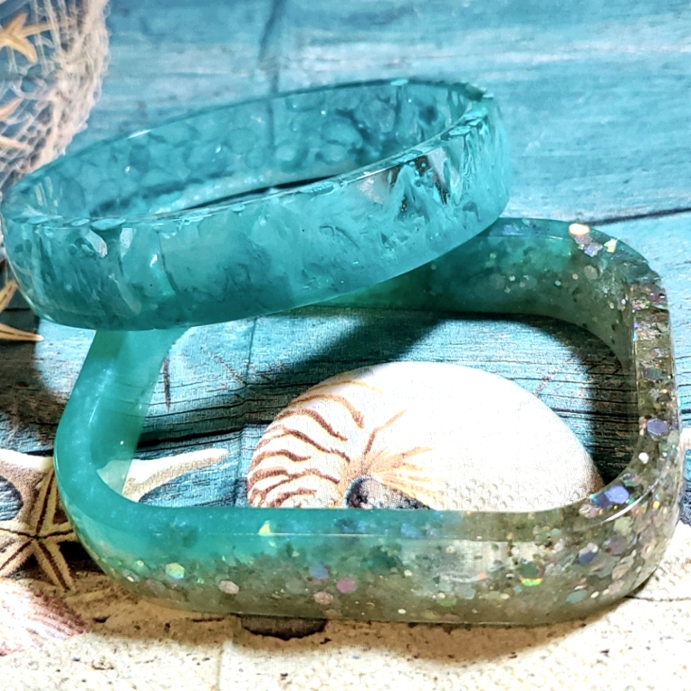 SOLD....Bracelets resin epoxy great to wear on the beach - Picture 13 of 17